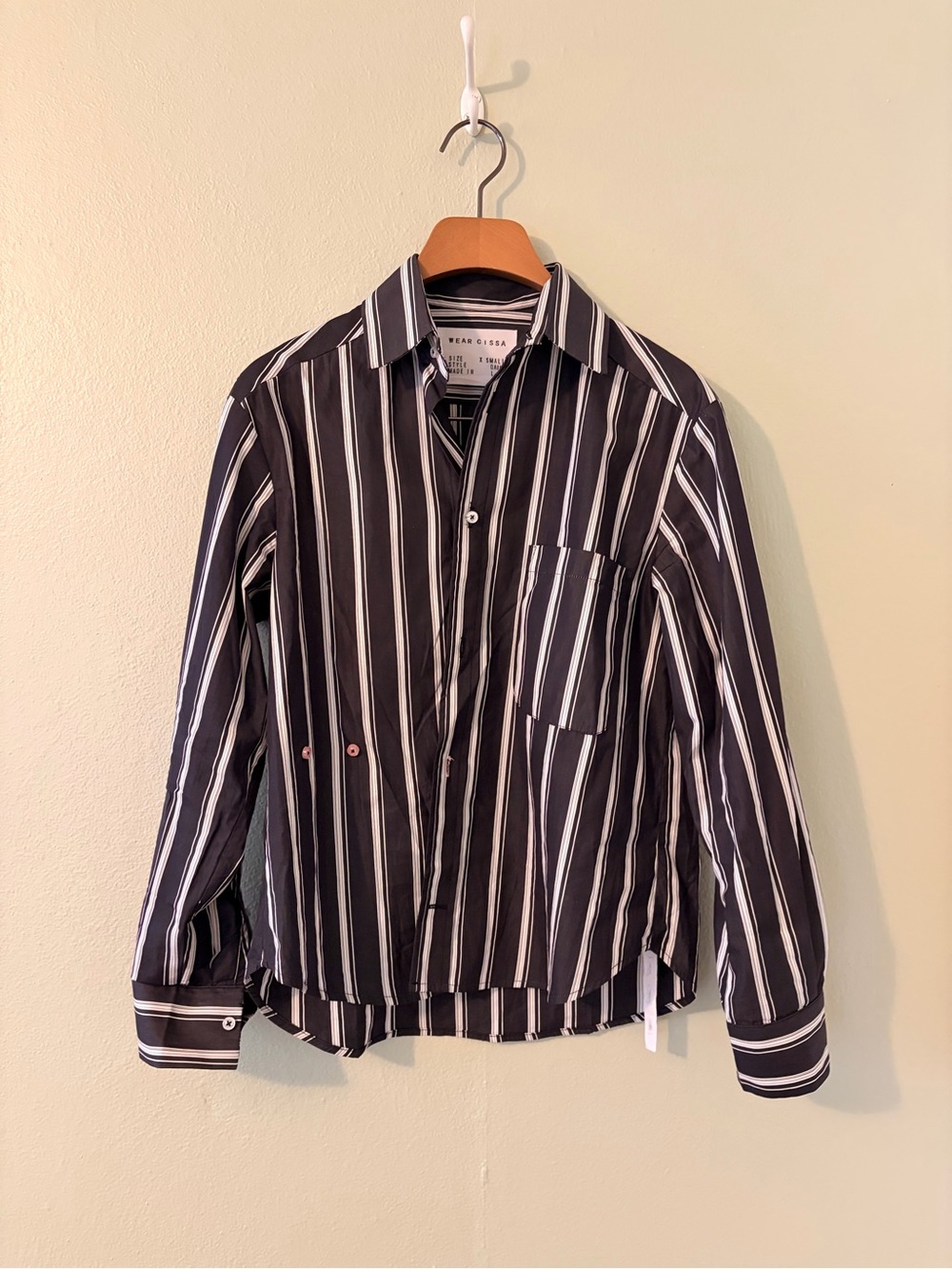 NWT Wear Cissa Shadow Stripe Daily Wrap Shirt